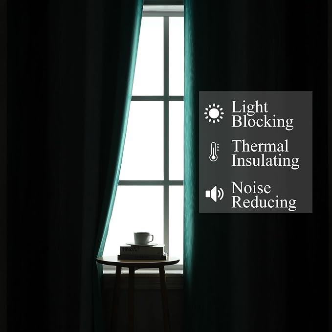 Estelar Textiler Navy Blue and Teal Gradient Blackout Curtains