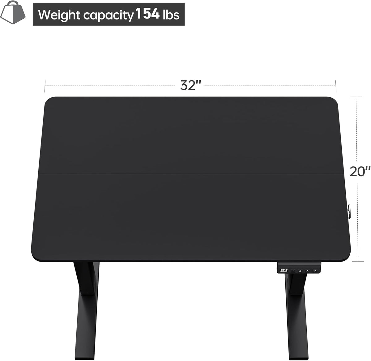 Electric Standing Desk Adjustable Height, 32x20 Inches Sit Stand up Desktop for Home Office, Ergonomic Rising Computer Table with Memory Preset, Rustic Brown