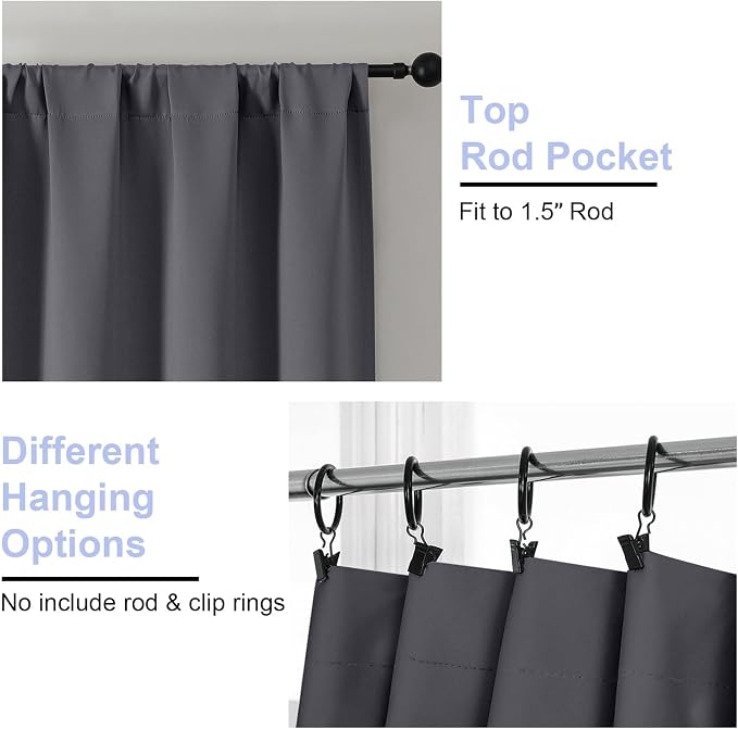 Simplebrand Ava Grey Blackout Curtains
