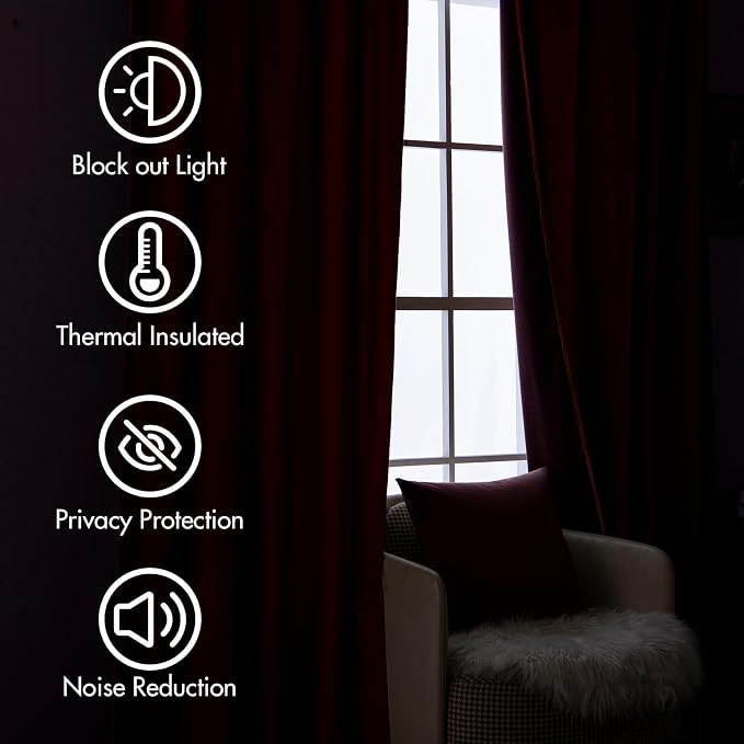 MIULEE Velvet Curtains 90 inches