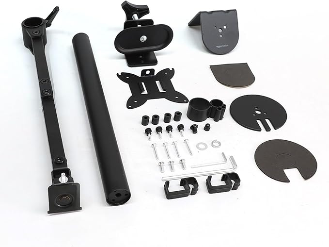 Amazon Basics Adjustable Single Computer Monitor Arm Mount, Holds up to 32" Monitors, Black