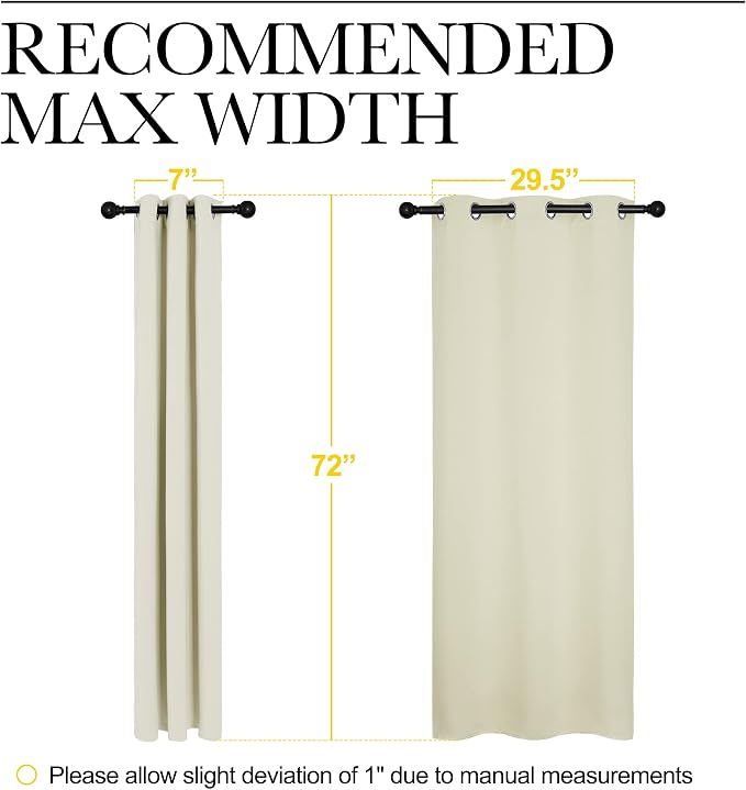 NICETOWN Blackout Curtains for Bedroom, 72 inches Long Curtains & Drapes for