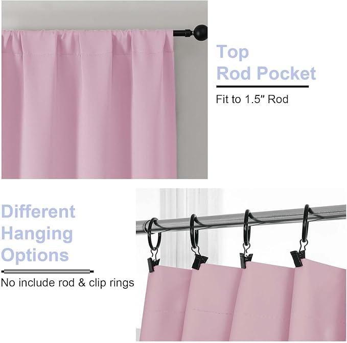 Simplebrand Ava Pink Blackout Curtains