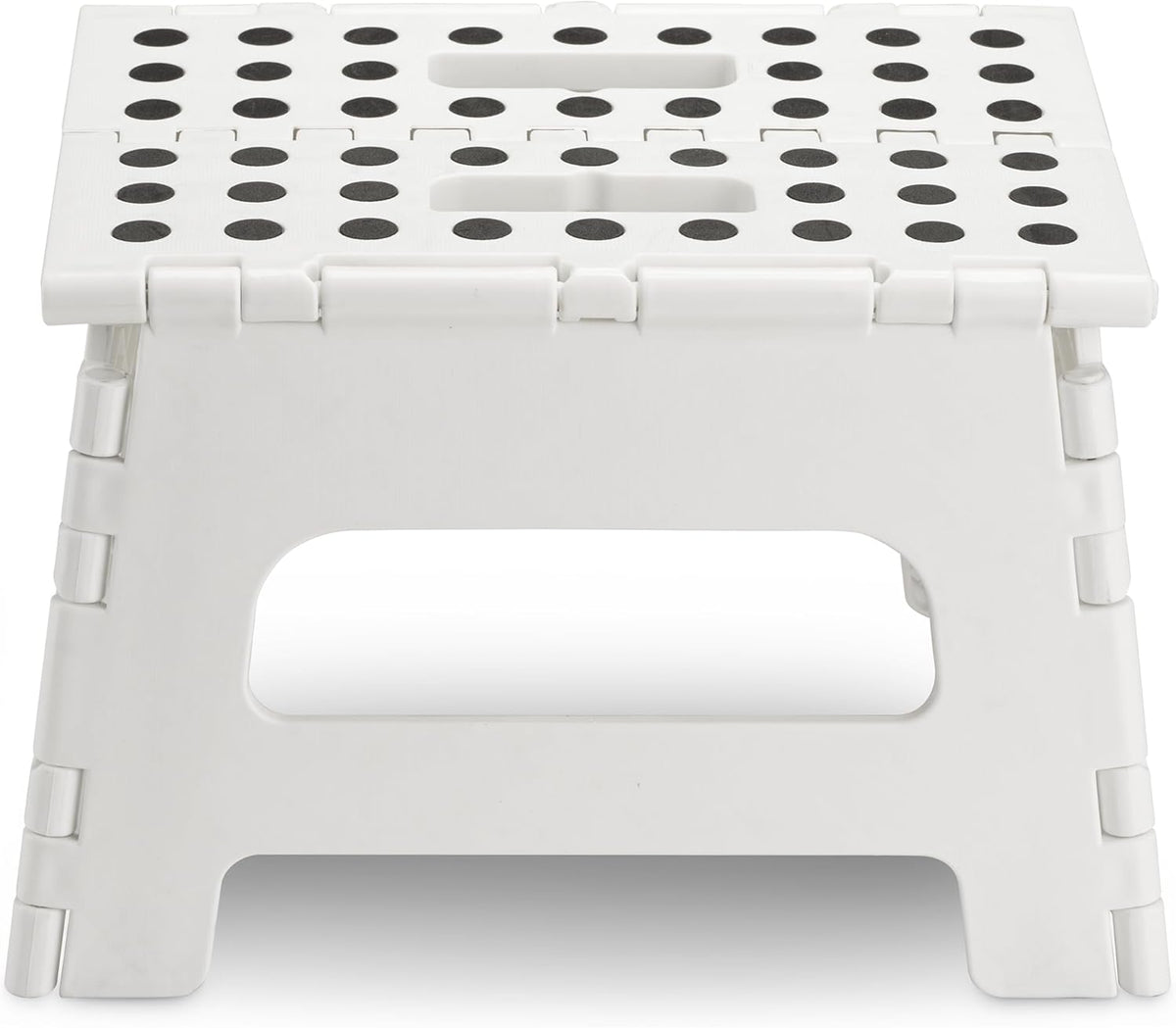 Handy Laundry - Folding Step Stool - Sturdy Enough Collapsible Stool to Support Adults and Safe Enough for Kids - Opens Easy with One Flip - Great for Kitchen, Bathroom or Bedroom (White - 8 Inch)