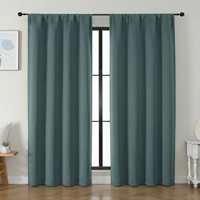 Simplebrand Ava Dark Green Blackout Curtains