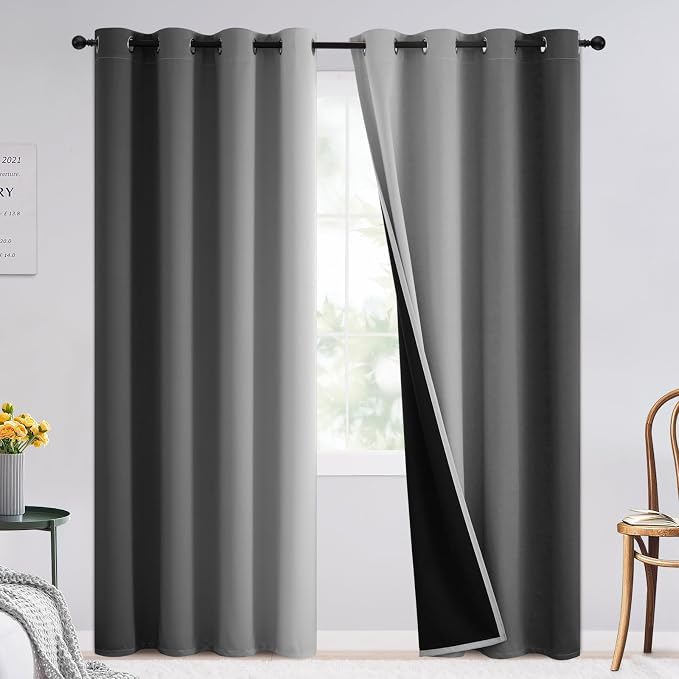 SimpleHome 100% Blackout Ombre Room Darkening Curtains