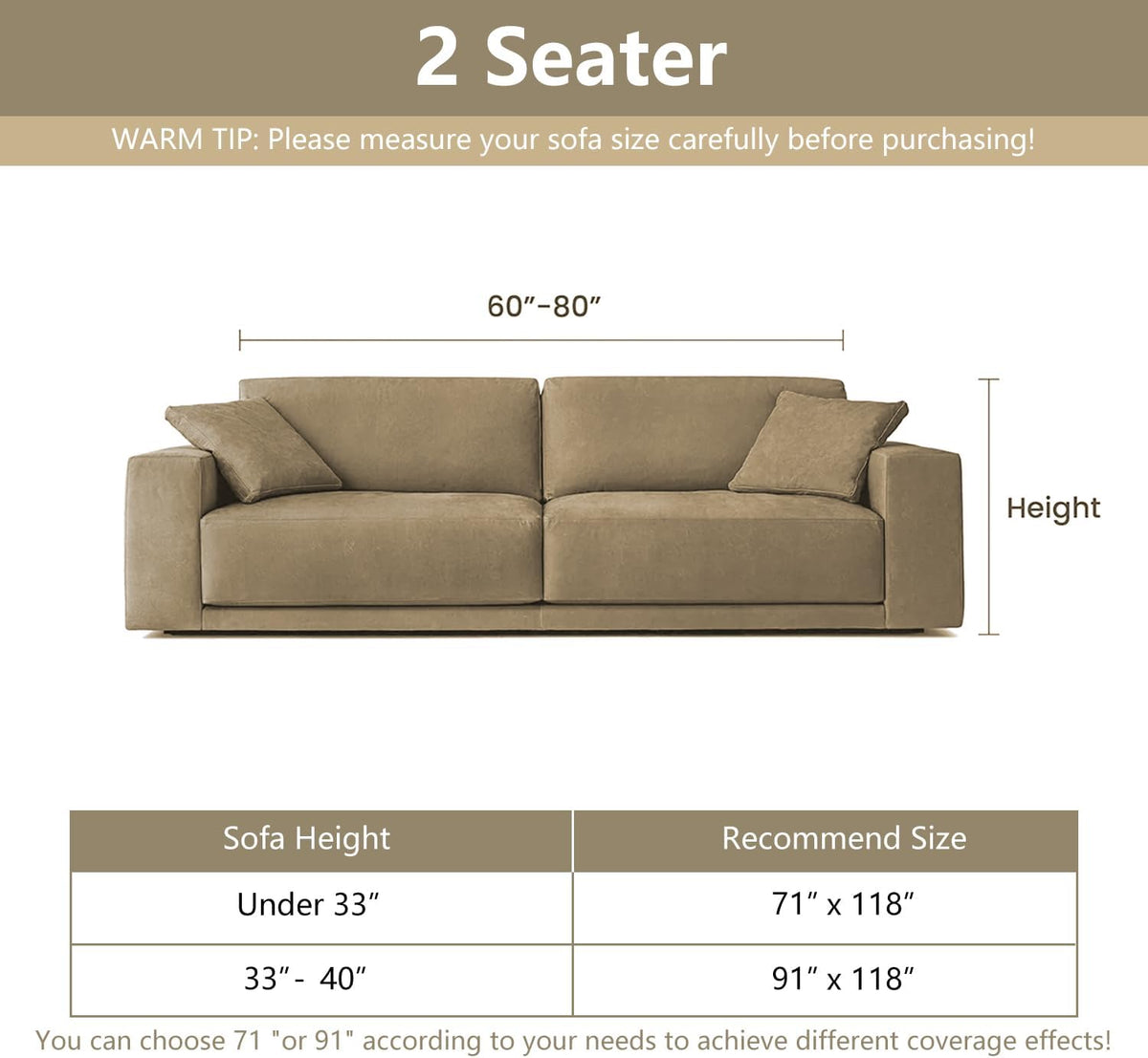 MYSKY HOME Boho Couch Cover Sofa Covers, Couch Covers for 2-3 Cushion Couch Sofa, Chenille L Shape Sectional Couch Cover- Pet-Friendly, Machine Washable, Sofa Protector for Kid, 71"x118", Coffee
