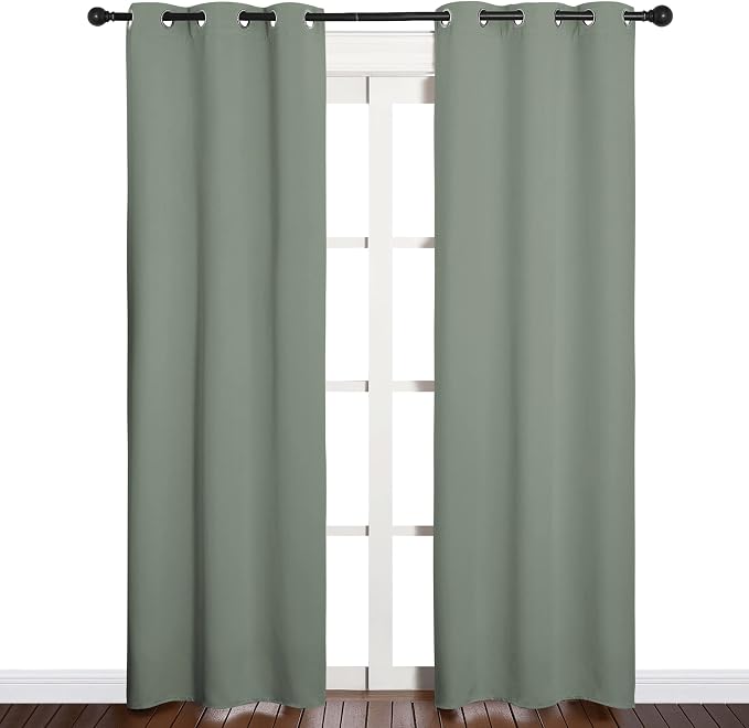 NICETOWN Window Curtain Panels, Thermal Insulated Solid Grommet Blackout