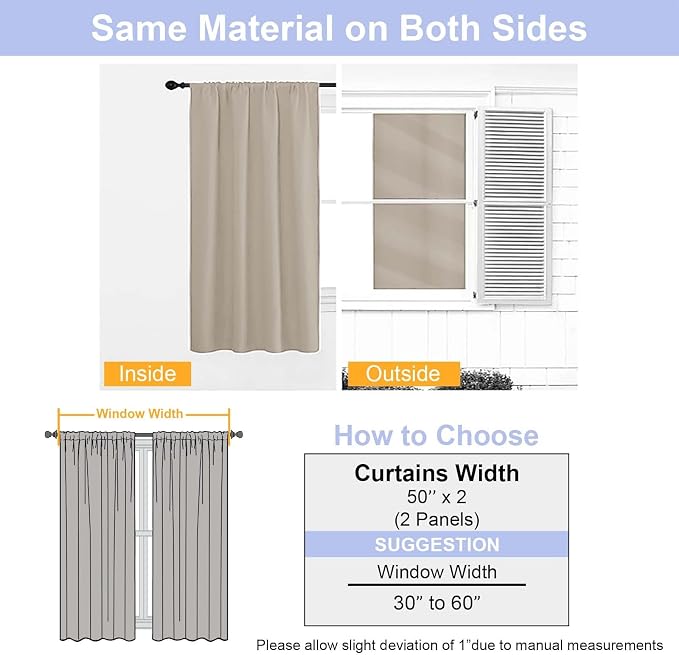 Simplebrand Biscotti Beige Blackout Curtains