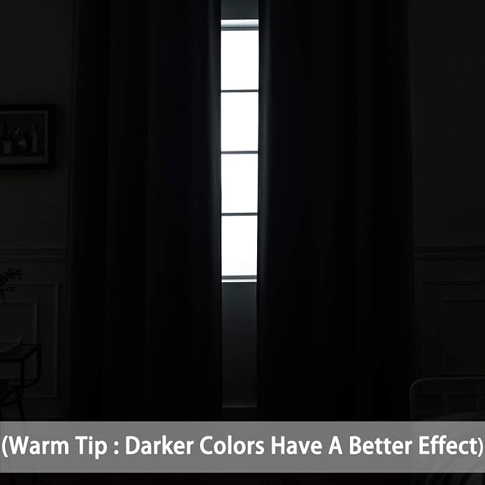 Yakamok 96 inch Long Solid Blackout Curtains