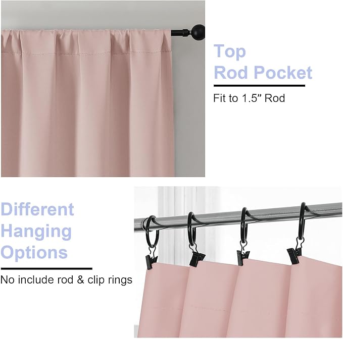 Simplebrand Ava Blush Blackout Curtains