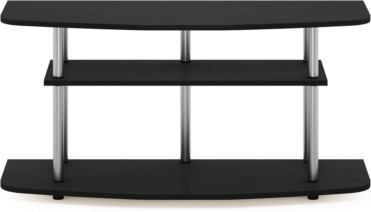 Furinno Frans Turn-N-Tube TV Stand for TV Size up to 43 Inch, 3-Tier, Black Oak