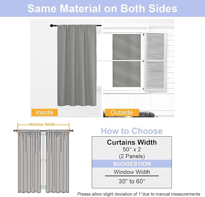Simplebrand Ava Grey Blackout Curtains