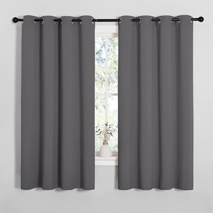NICETOWN Grey Blackout Curtain Panels