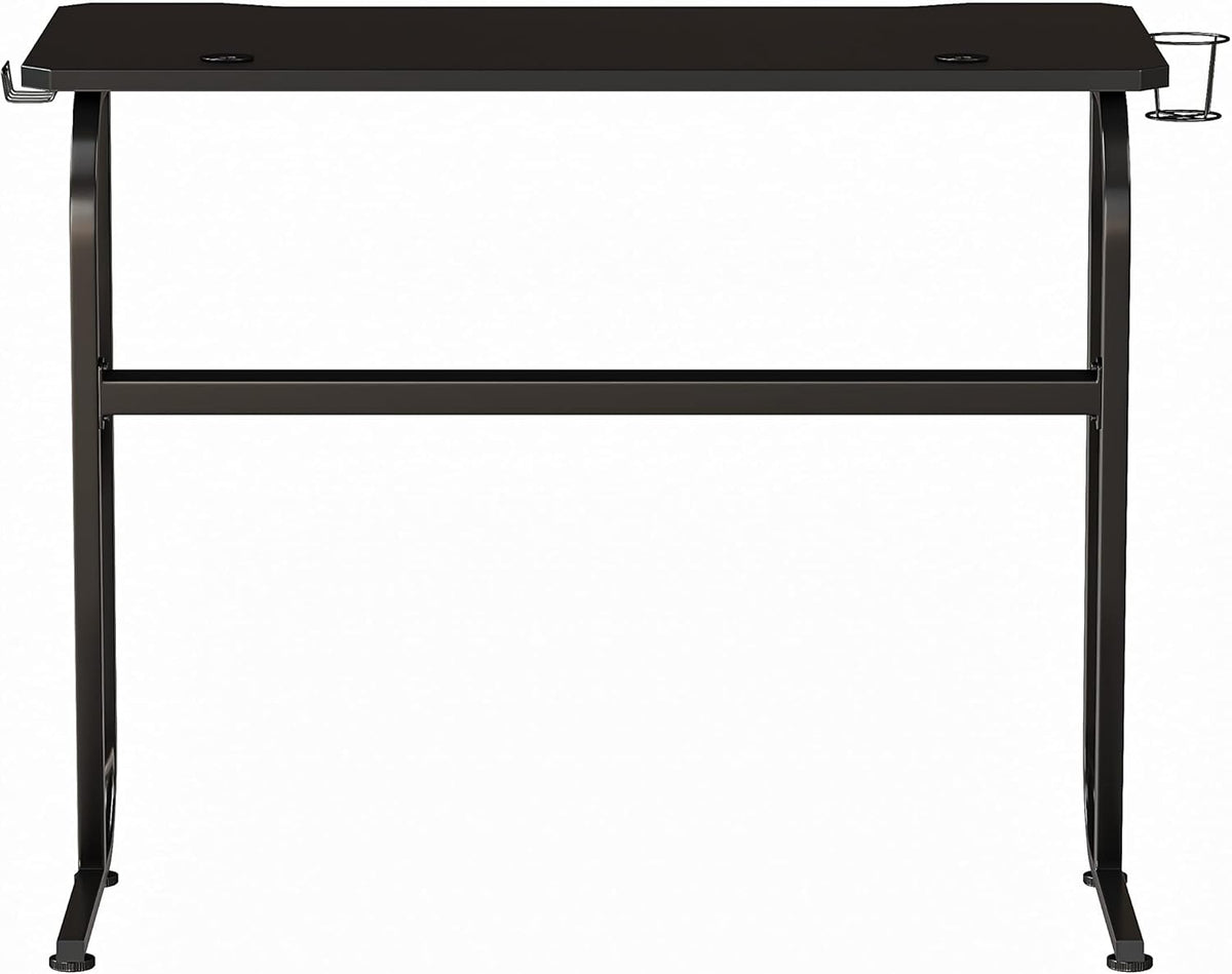 Flash Furniture Fisher Gaming Desk - Black Ergonomic Computer Desk - 51.5" Gamers Table with Cup Holder and Headphone Hook