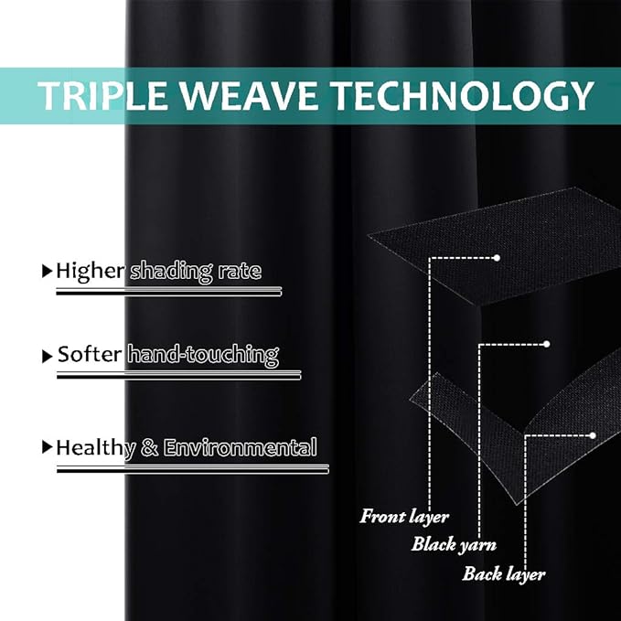 NICETOWN High-End Thermal Curtains, Full Blackout Curtains 86 inches Long