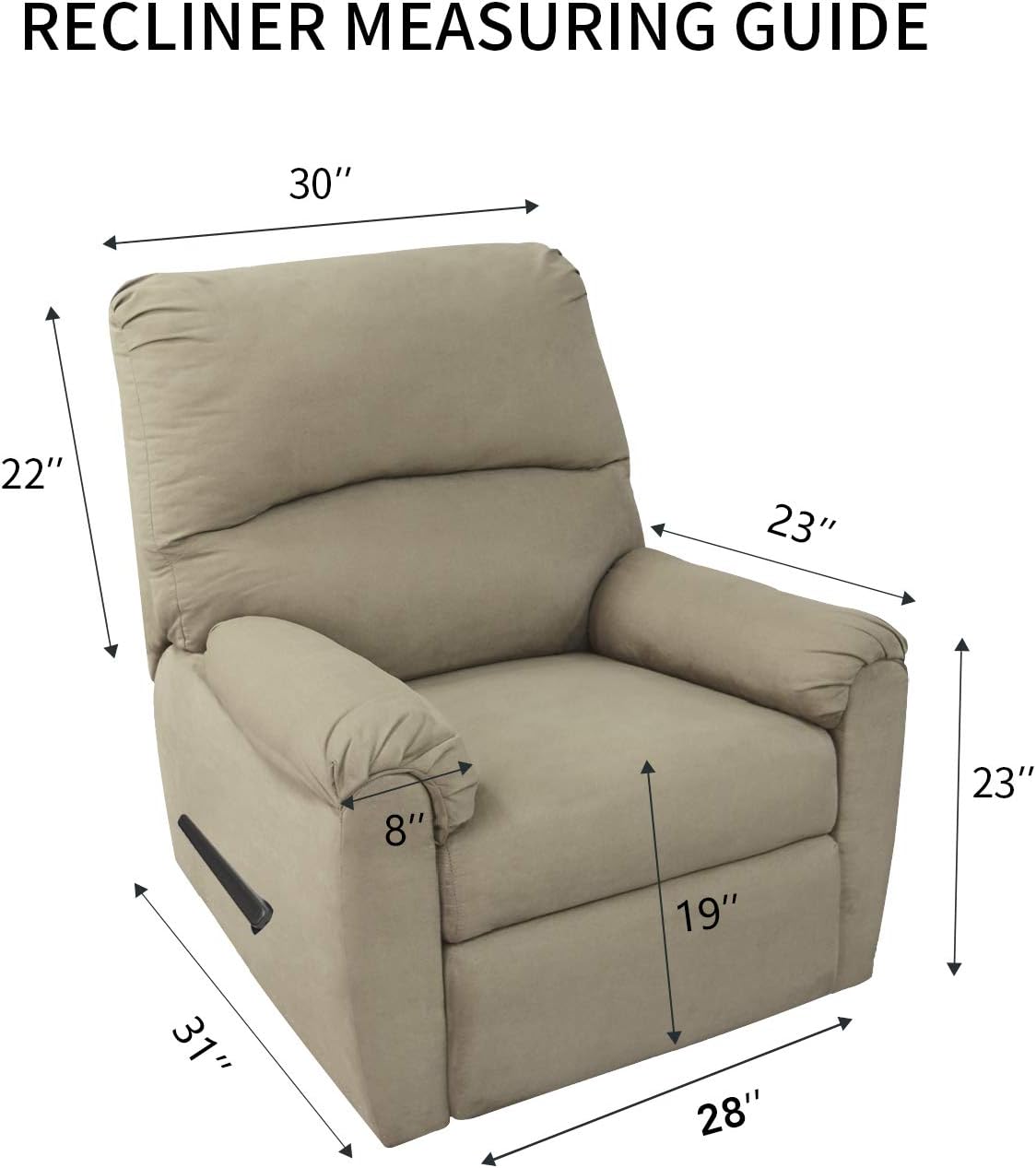 PureFit Reversible Sofa Cover Water Resistant Recliner Couch Cover, Machine Washable Furniture Cover with Adjustable Strap for Dogs, Pets (Recliner, Pink/Ivory)