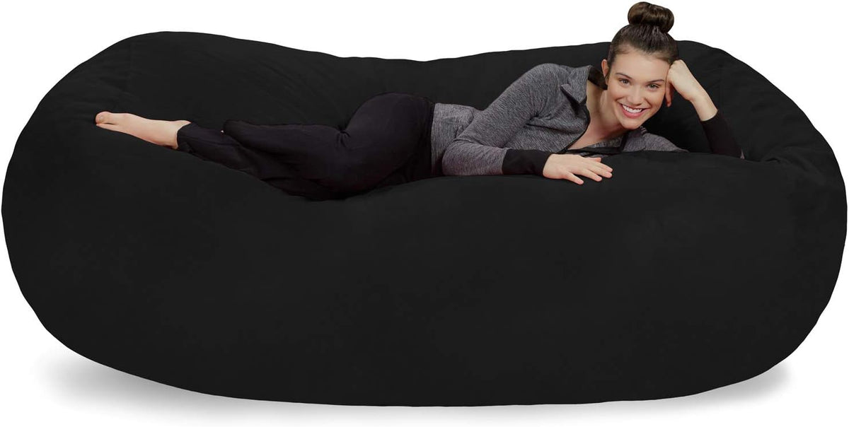 Sofa Sack Bean Bag Chair Cover, 7-5-feet, Black