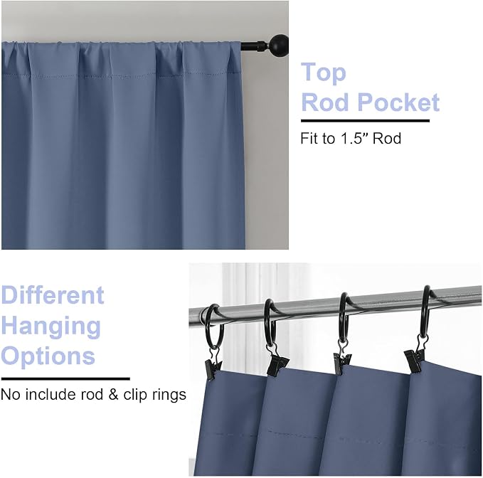 Simplebrand Ava Denim Blackout Curtains