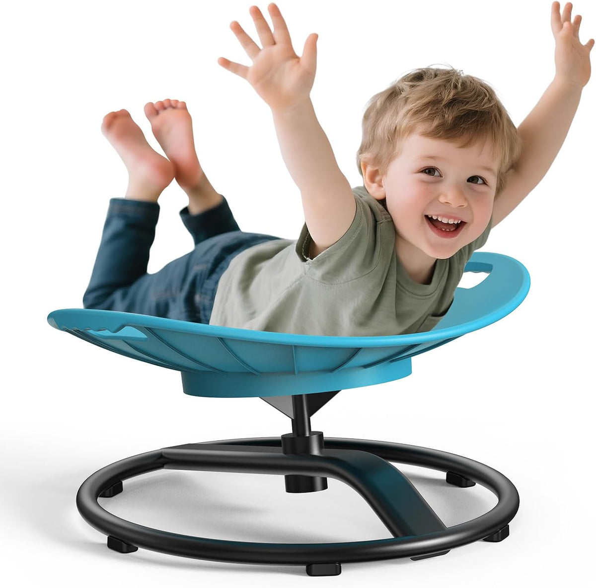Spinning Chair for Autistic Kids - Safety Handle Sensory Chair for Autistic Children with Non-Slip Design, 3-12 Years Kids Swivel Chairs (Blue)