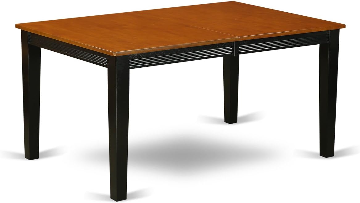 East West Furniture QUPL5-BCH-W 5 Piece Kitchen Table & Chairs Set Includes a Rectangle Dining Table with Butterfly Leaf and 4 Dining Room Chairs, 40x78 Inch, Black & Cherry