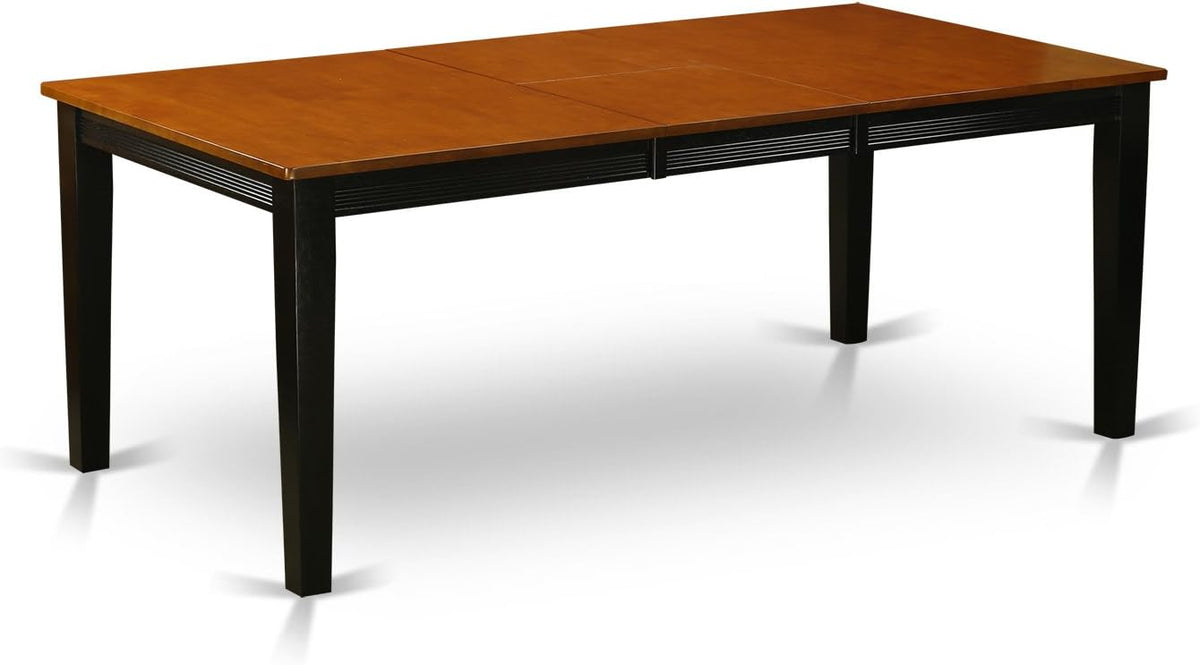 East West Furniture QUAN5-BCH-LC 5 Piece Dining Set Includes a Rectangle Dining Room Table with Butterfly Leaf and 4 Faux Leather Upholstered Chairs, 40x78 Inch, Black & Cherry