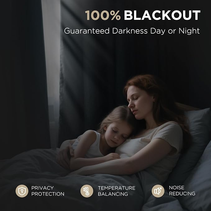 Joydeco Linen Blackout Curtains