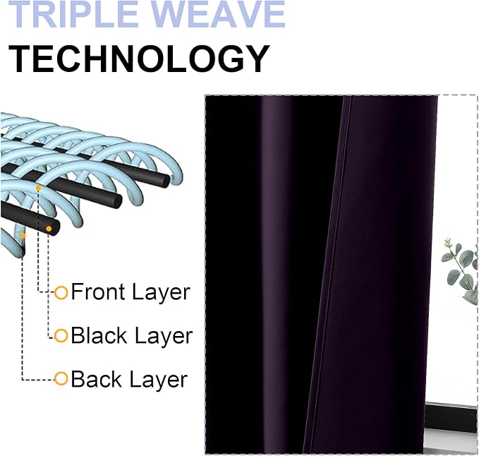 Simplebrand Ava BlackBerry Blackout Curtains
