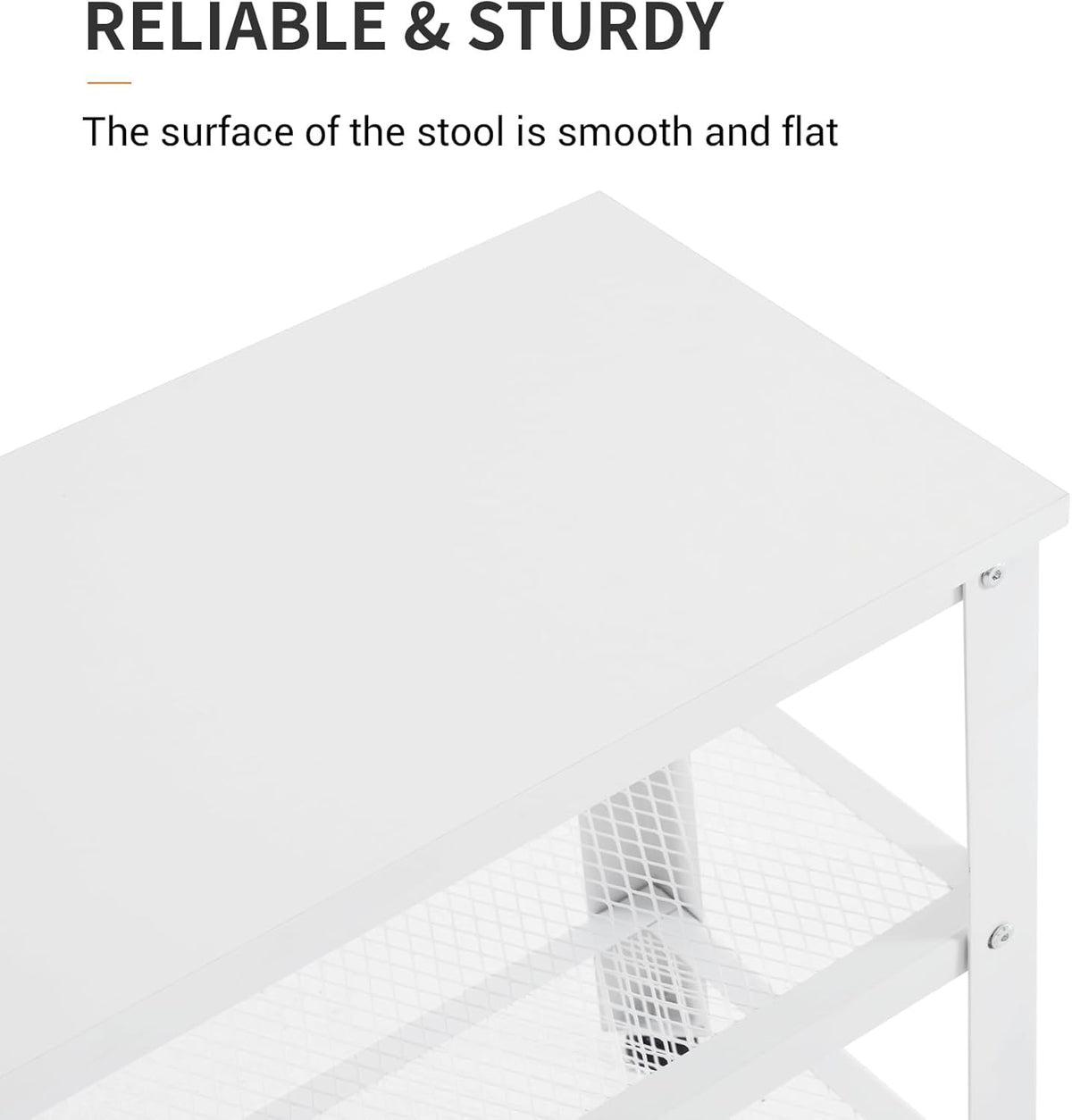 Apicizon White Shoe Rack, 35.5 Inches 3-Tier Shoe Rack for Entryway with Long Seat and Metal Shelves for Garage, Entryway Bench for Hallway Front Door, Mudroom, Doorway, Living Room, Bedroom