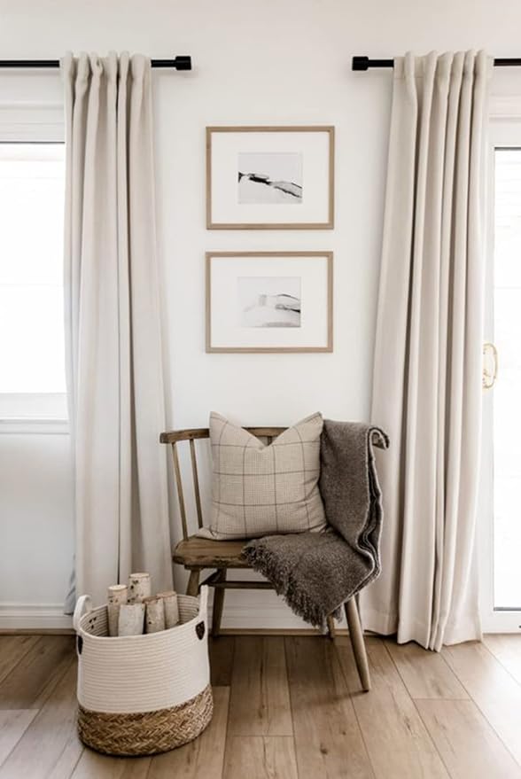 100% Blackout Shield Linen Blackout Curtains