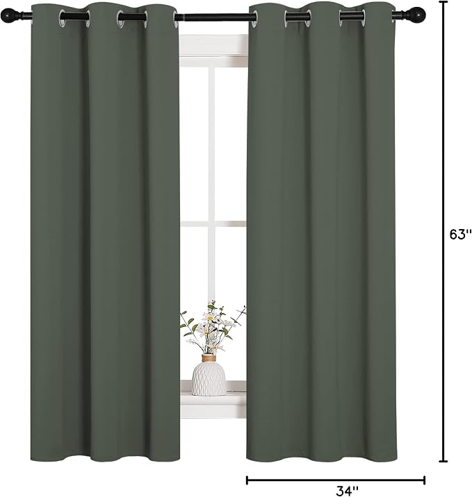 NICETOWN Thermal Insulated Curtains Blackout Draperies, Window Treatment Solid