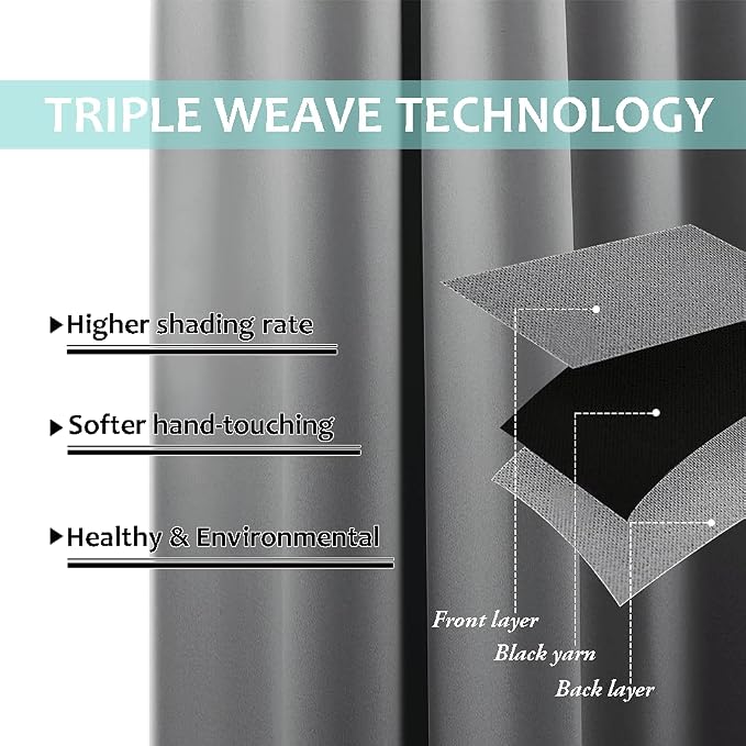 NICETOWN Total Shade Curtains and Draperies, Heavy-Duty Full Light Shading