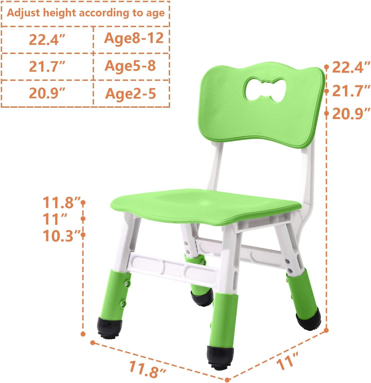 4 Piece Kids Chair Set 3 Levels Adjustable Stackable Kids Chairs Ideal for Playrooms, Schools, Daycares and Homes Washable and Easy to Clean Max Weight 220LB(Blue4-Piece Set)