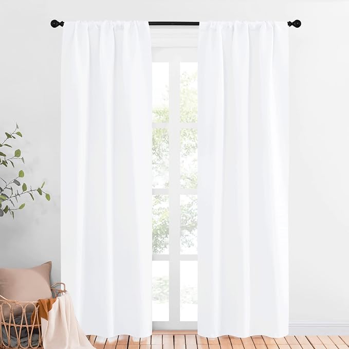 NICETOWN White Bedroom Curtain Panels