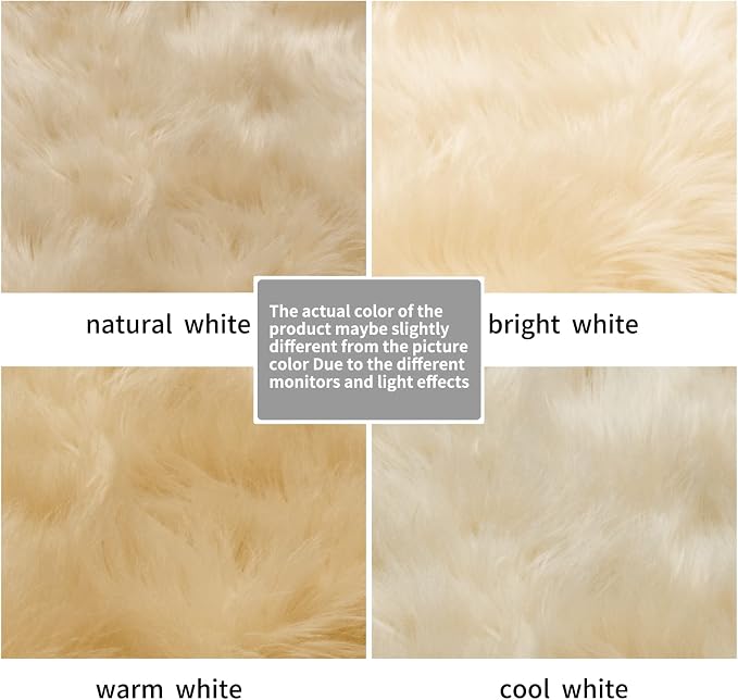 Beige Fluffy Rug for Bedroom, Soft Shag Rug for Sofa Couch Cushion, Cozy Shaggy