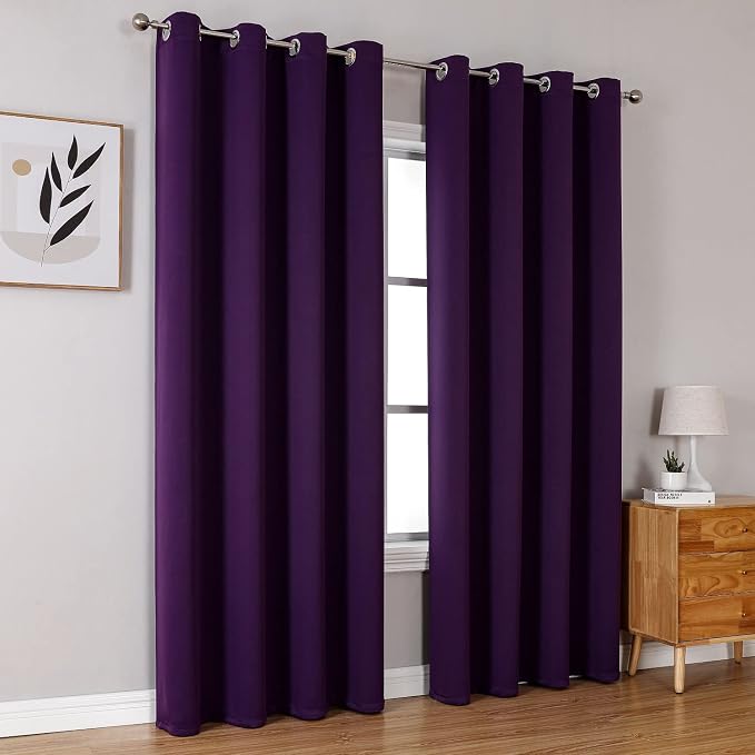 ChrisDowa Blackout Curtains 80 Inches Long 2 Panels Set