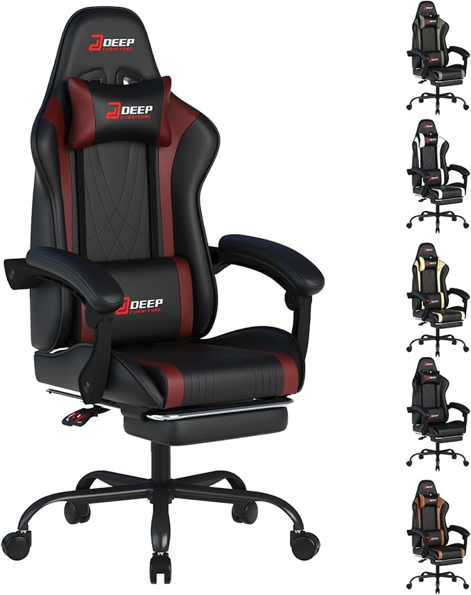 E-Sports Gaming Chair Sports Car Driving Seat PU Material Moulded Sponge Comfortable and Safe Mg (1001-Red)