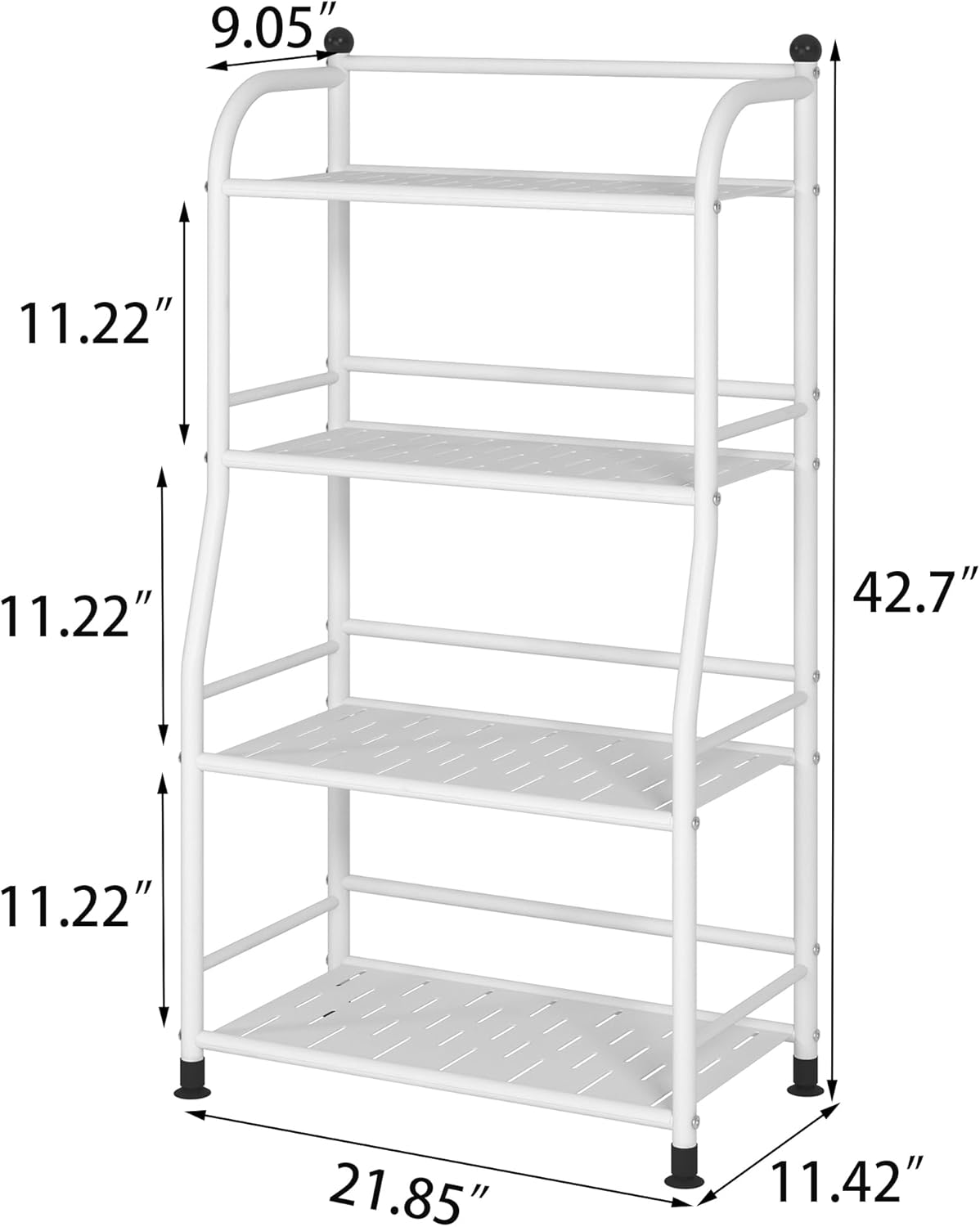4 Tier Metal Shelf Storage Shelves Living Room Bookshelf Bathroom Corner Storage Rack for Kitchen,Indoor Plant Stand (Matte White, 4 Tier)