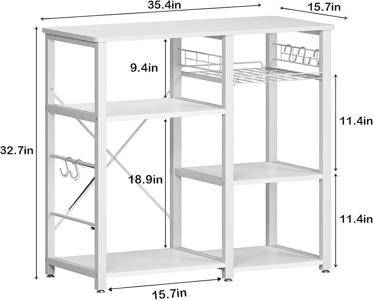 soges 3-Tier Kitchen Baker's Rack Utility Microwave Oven Stand Storage Cart Workstation Shelf, White