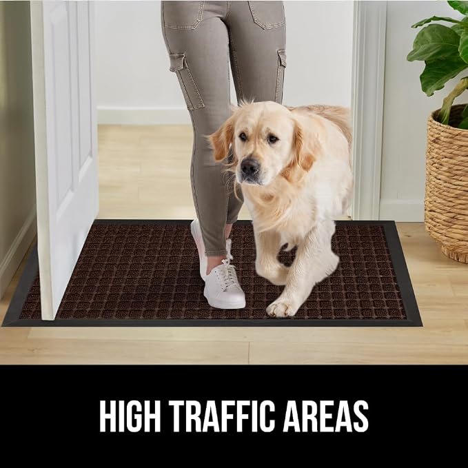 GORILLA GRIP 100% Waterproof All-Season WeatherMAX Doormat, US Designed Natural