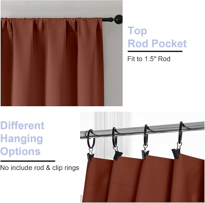 Simplebrand Ava Terracotta Blackout Curtains