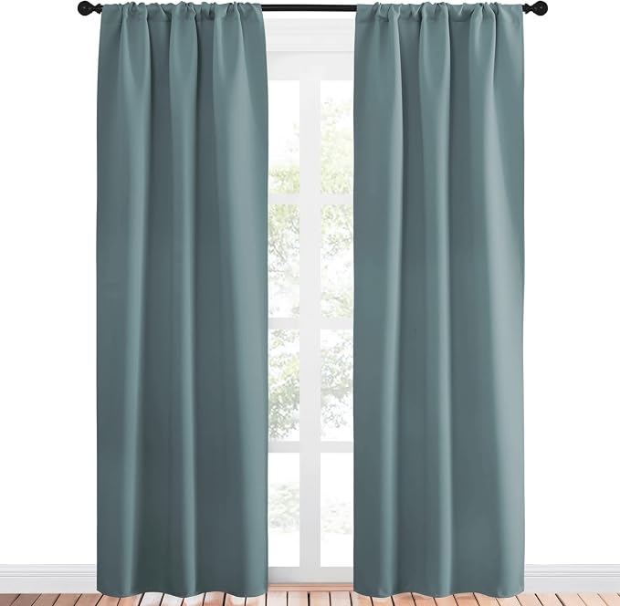 NICETOWN Greyish Blue Blackout Curtains Panels