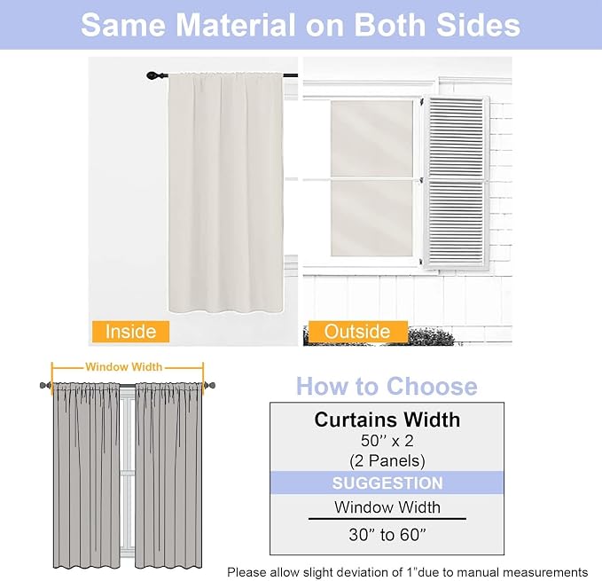 Simplebrand Ava Natural Blackout Curtains