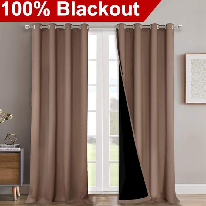 NICETOWN Full Shading Curtains 90 inches Long 2 Panels Set