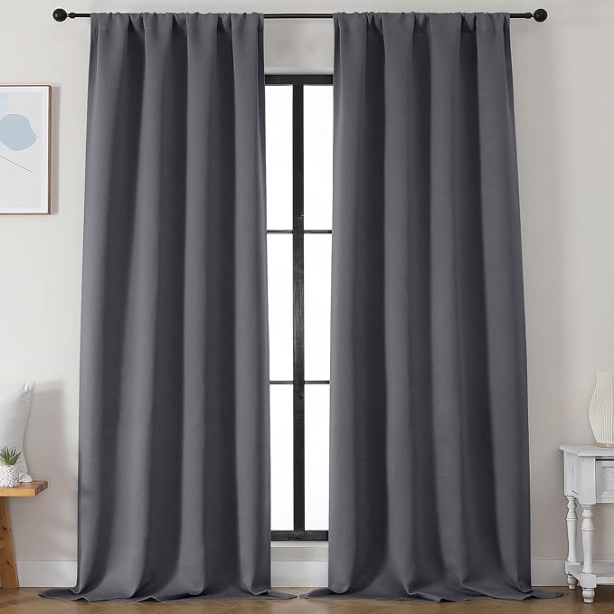 Simplebrand Ava Grey Blackout Curtains