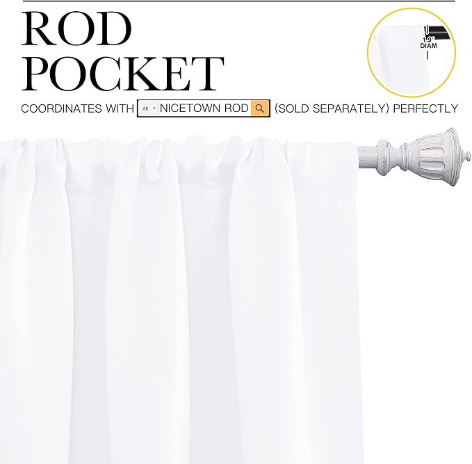 NICETOWN White Bedroom Curtain Panels