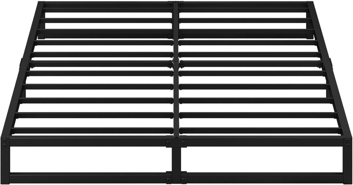 EMODA 7 Inch King Size Bed Frame No Box Spring Needed, Heavy Duty Metal Platform with Steel Slats, Noise Free, Easy Assembly, Black