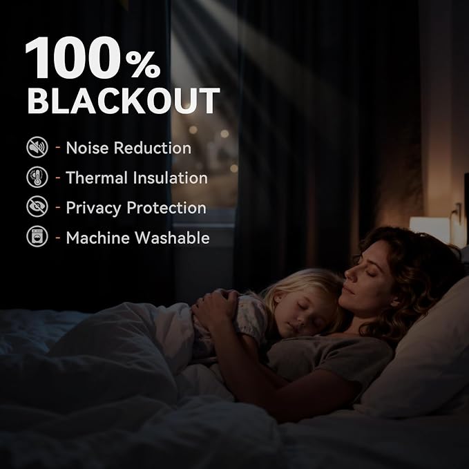 100% Blackout Shield Linen Blackout Curtains