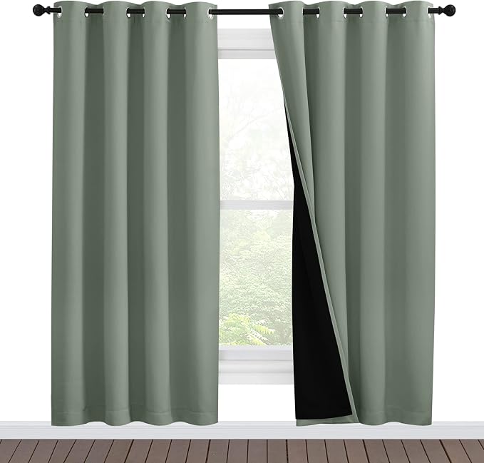 NICETOWN 100% Blackout Window Curtain Panels, Full Light Blocking Drapes