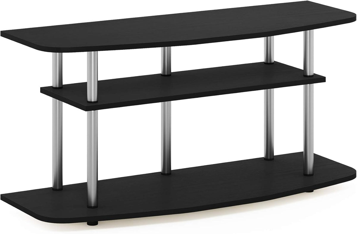 Furinno Frans Turn-N-Tube TV Stand for TV Size up to 43 Inch, 3-Tier, Black Oak